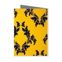 Yellow Regal Filagree Pattern Mini Greeting Cards (pkg Of 8) by artworkshop