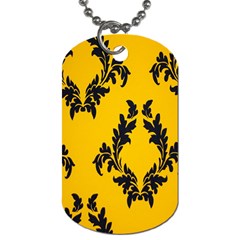 Yellow Regal Filagree Pattern Dog Tag (one Side) by artworkshop