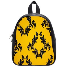 Yellow Regal Filagree Pattern School Bag (small) by artworkshop