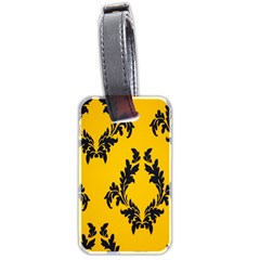 Yellow Regal Filagree Pattern Luggage Tag (two Sides) by artworkshop