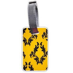 Yellow Regal Filagree Pattern Luggage Tag (one Side) by artworkshop