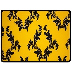 Yellow Regal Filagree Pattern One Side Fleece Blanket (large) by artworkshop