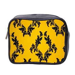 Yellow Regal Filagree Pattern Mini Toiletries Bag (two Sides) by artworkshop