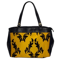 Yellow Regal Filagree Pattern Oversize Office Handbag by artworkshop