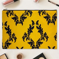 Yellow Regal Filagree Pattern Cosmetic Bag (xxxl) by artworkshop