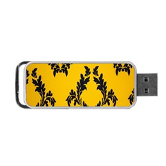 Yellow Regal Filagree Pattern Portable Usb Flash (two Sides) by artworkshop