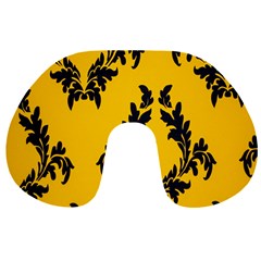 Yellow Regal Filagree Pattern Travel Neck Pillow by artworkshop