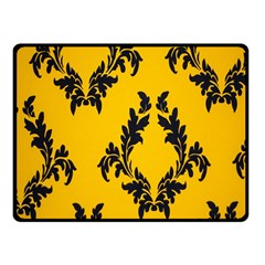 Yellow Regal Filagree Pattern Fleece Blanket (small) by artworkshop