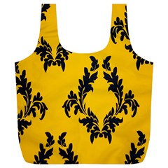 Yellow Regal Filagree Pattern Full Print Recycle Bag (xl) by artworkshop