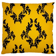 Yellow Regal Filagree Pattern Large Cushion Case (one Side) by artworkshop