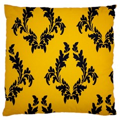 Yellow Regal Filagree Pattern Standard Premium Plush Fleece Cushion Case (two Sides) by artworkshop