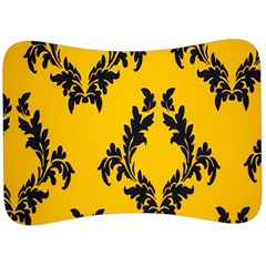 Yellow Regal Filagree Pattern Velour Seat Head Rest Cushion by artworkshop