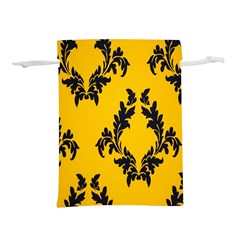 Yellow Regal Filagree Pattern Lightweight Drawstring Pouch (l) by artworkshop