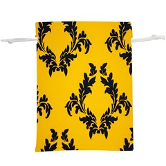 Yellow Regal Filagree Pattern Lightweight Drawstring Pouch (xl) by artworkshop