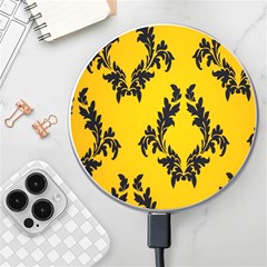 Yellow Regal Filagree Pattern Wireless Fast Charger(white) by artworkshop