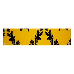 Yellow Regal Filagree Pattern Banner And Sign 4  X 1  by artworkshop