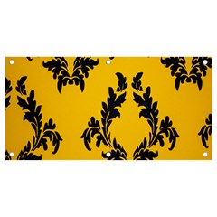 Yellow Regal Filagree Pattern Banner And Sign 4  X 2  by artworkshop