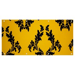 Yellow Regal Filagree Pattern Banner And Sign 8  X 4  by artworkshop