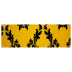 Yellow Regal Filagree Pattern Banner And Sign 9  X 3  by artworkshop