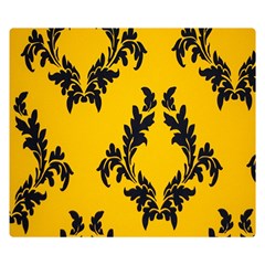 Yellow Regal Filagree Pattern One Side Premium Plush Fleece Blanket (small) by artworkshop