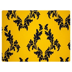 Yellow Regal Filagree Pattern One Side Premium Plush Fleece Blanket (extra Small) by artworkshop