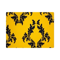 Yellow Regal Filagree Pattern One Side Premium Plush Fleece Blanket (mini) by artworkshop