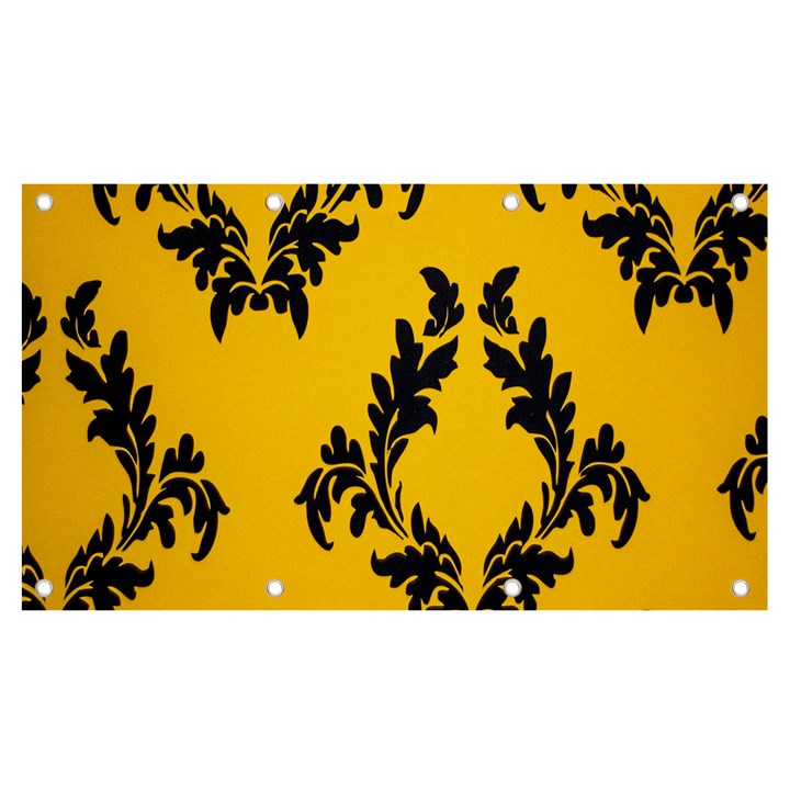 Yellow Regal Filagree Pattern Banner and Sign 7  x 4 