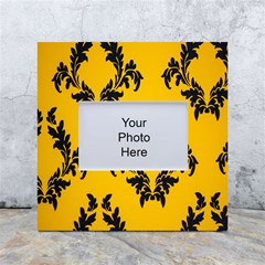 Yellow Regal Filagree Pattern White Box Photo Frame 4  X 6  by artworkshop