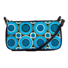 Bitesize Sky Blue Donuts With White Teal  Shoulder Clutch Bag by Mazipoodles