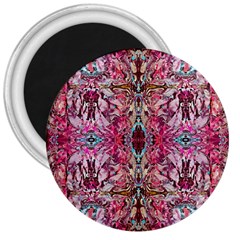 Fuchsia Funky Repeats I 3  Magnets by kaleidomarblingart