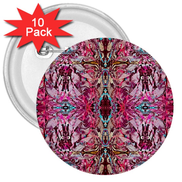 Fuchsia Funky Repeats I 3  Buttons (10 pack) 