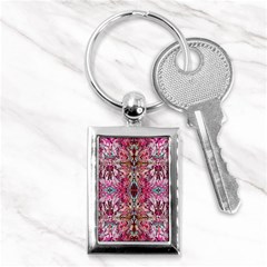 Fuchsia Funky Repeats I Key Chain (rectangle) by kaleidomarblingart