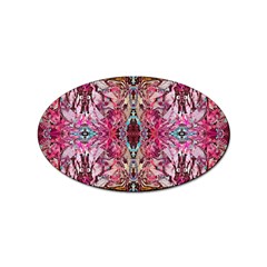 Fuchsia Funky Repeats I Sticker (oval) by kaleidomarblingart