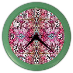 Fuchsia Funky Repeats I Color Wall Clock by kaleidomarblingart