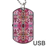 Fuchsia Funky Repeats I Dog Tag USB Flash (Two Sides) Front