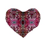 Fuchsia Funky Repeats I Standard 16  Premium Flano Heart Shape Cushions Front