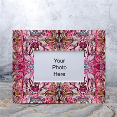 Fuchsia Funky Repeats I White Tabletop Photo Frame 4 x6  by kaleidomarblingart