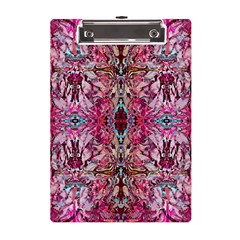 Fuchsia Funky Repeats I A5 Acrylic Clipboard by kaleidomarblingart