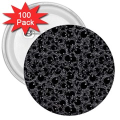 Black And Alien Drawing Motif Pattern 3  Buttons (100 Pack)  by dflcprintsclothing