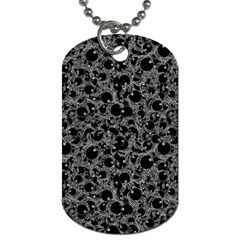 Black And Alien Drawing Motif Pattern Dog Tag (one Side) by dflcprintsclothing