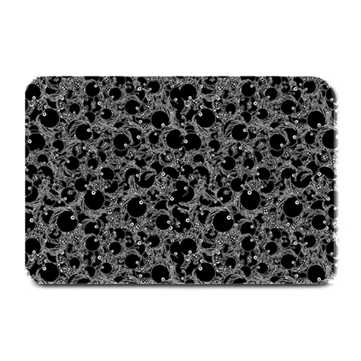 Black And Alien Drawing Motif Pattern Plate Mats