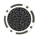 Black And Alien Drawing Motif Pattern Poker Chip Card Guard Front