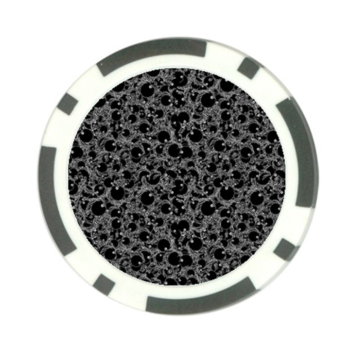 Black And Alien Drawing Motif Pattern Poker Chip Card Guard