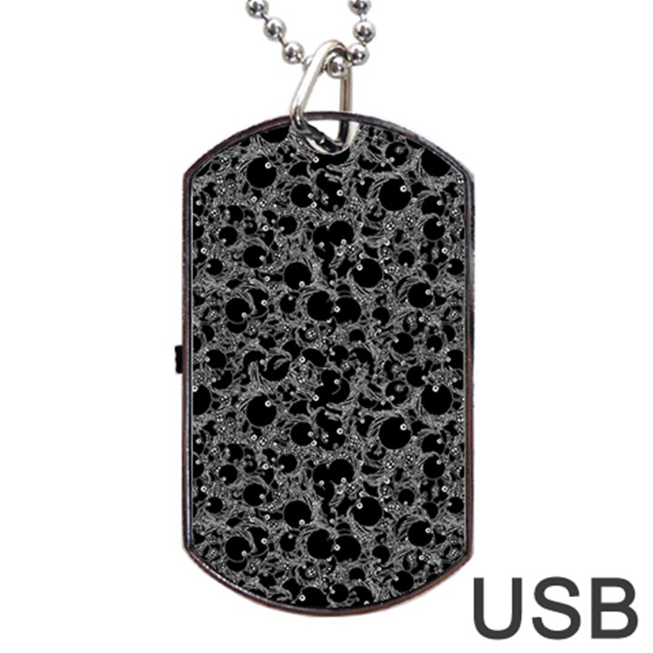 Black And Alien Drawing Motif Pattern Dog Tag USB Flash (Two Sides)