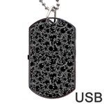 Black And Alien Drawing Motif Pattern Dog Tag USB Flash (Two Sides) Back