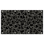 Black And Alien Drawing Motif Pattern Banner and Sign 7  x 4  Front