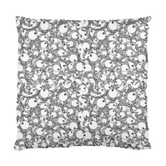 Black And White Alien Drawing Motif Pattern Standard Cushion Case (two Sides)