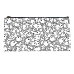 Black And White Alien Drawing Motif Pattern Pencil Case by dflcprintsclothing