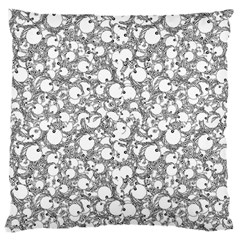 Black And White Alien Drawing Motif Pattern Large Cushion Case (one Side) by dflcprintsclothing