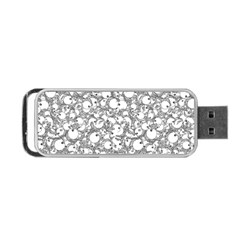 Black And White Alien Drawing Motif Pattern Portable Usb Flash (one Side) by dflcprintsclothing